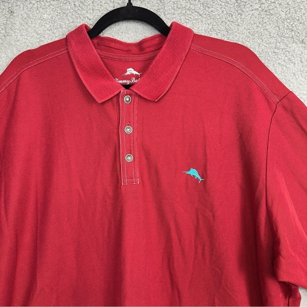 Tommy Bahama Mens Emfielder Polo Shirt Dark Wine Red 2XL Supima Cotton Golf - Picture 5 of 8